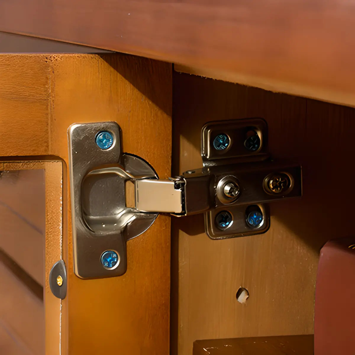 Burgundy Wooden TV Stand with Drawers and Cabinet Image - 8