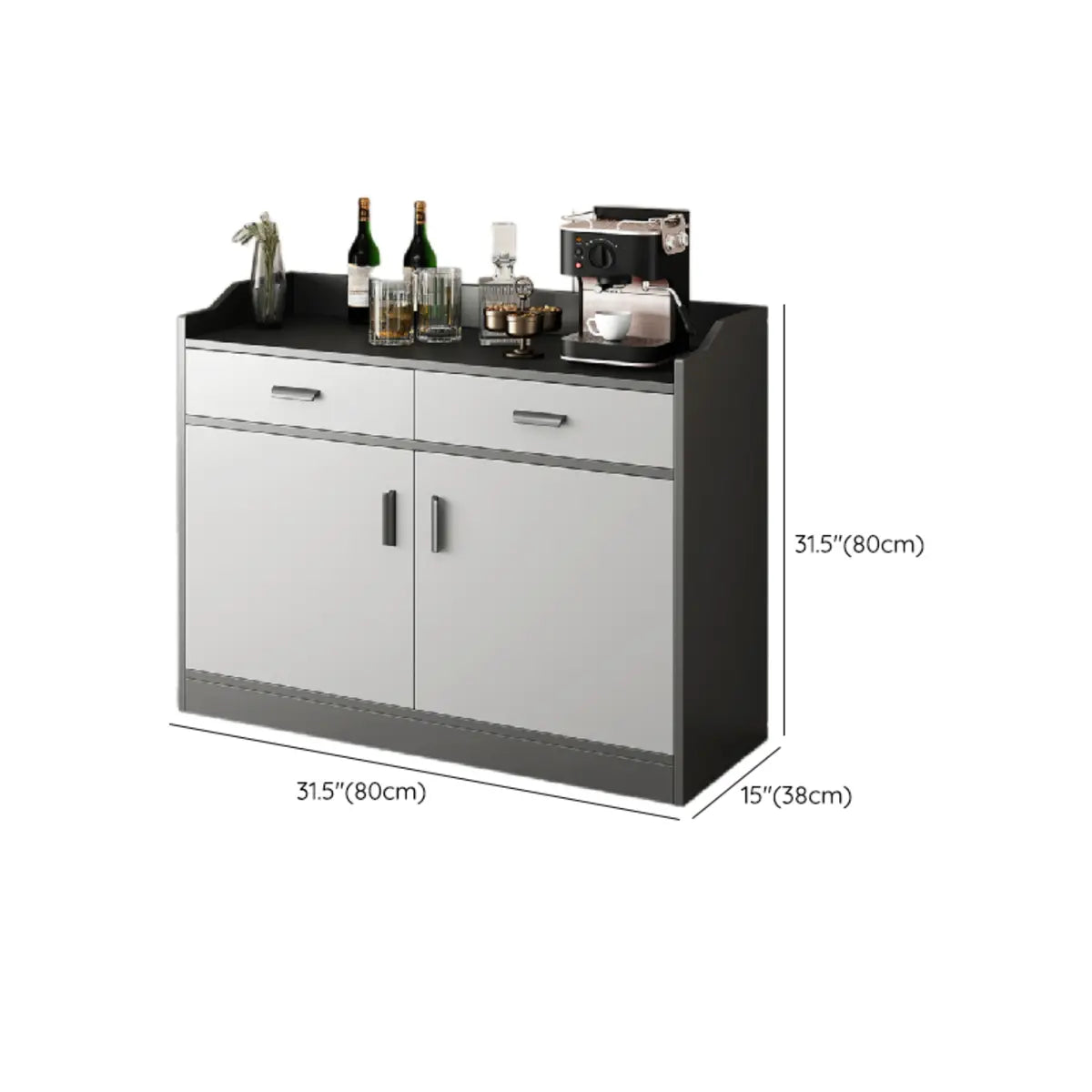 Cabinets Narrow Grey Wood Large Open Storage Buffet Image - 29