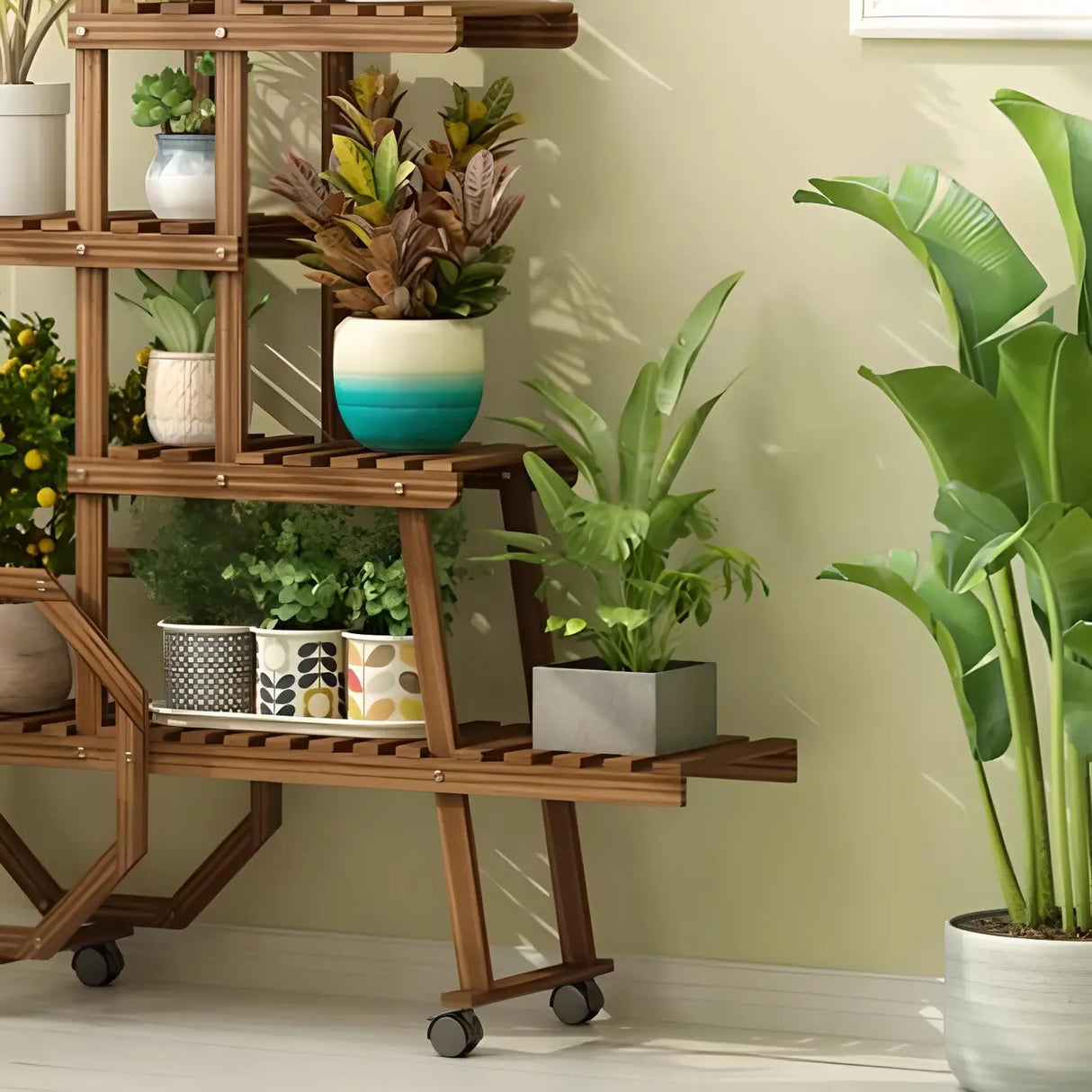 Car Shape Multi-Tier Wood Indoor Storage Plant Stand Image - 14