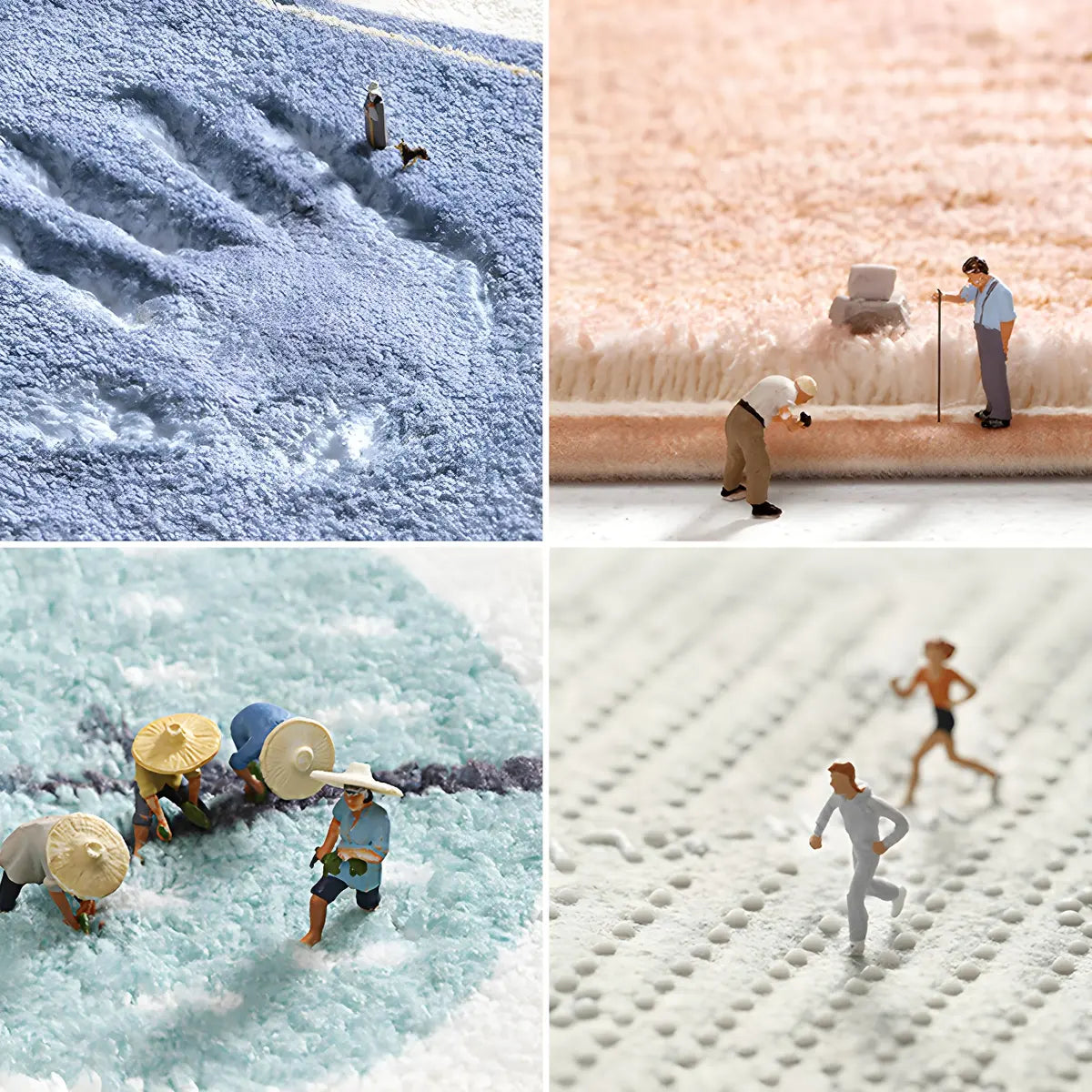 Casual Abstract Long Strip Sherpa Non-slip Area Rug Image - 4