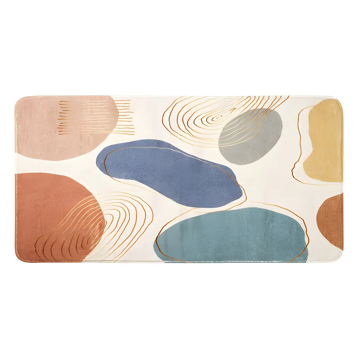 Casual Abstract Long Strip Sherpa Non-slip Area Rug Image - 5