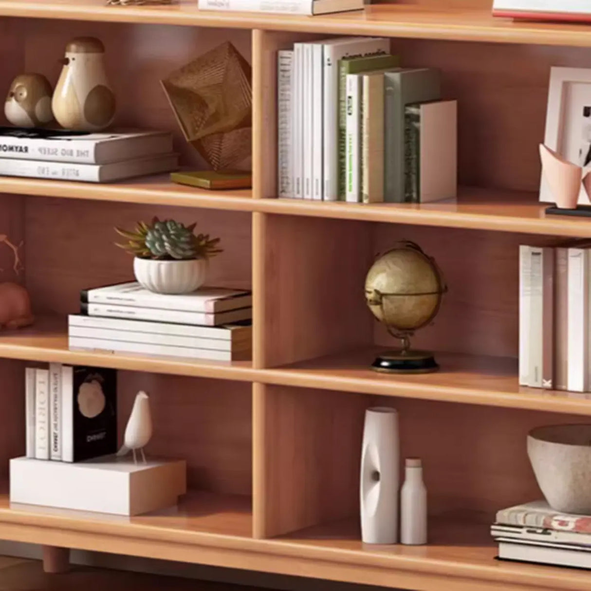 Casual Adjustable Shelves Wooden Closed Back Bookcase Image - 11