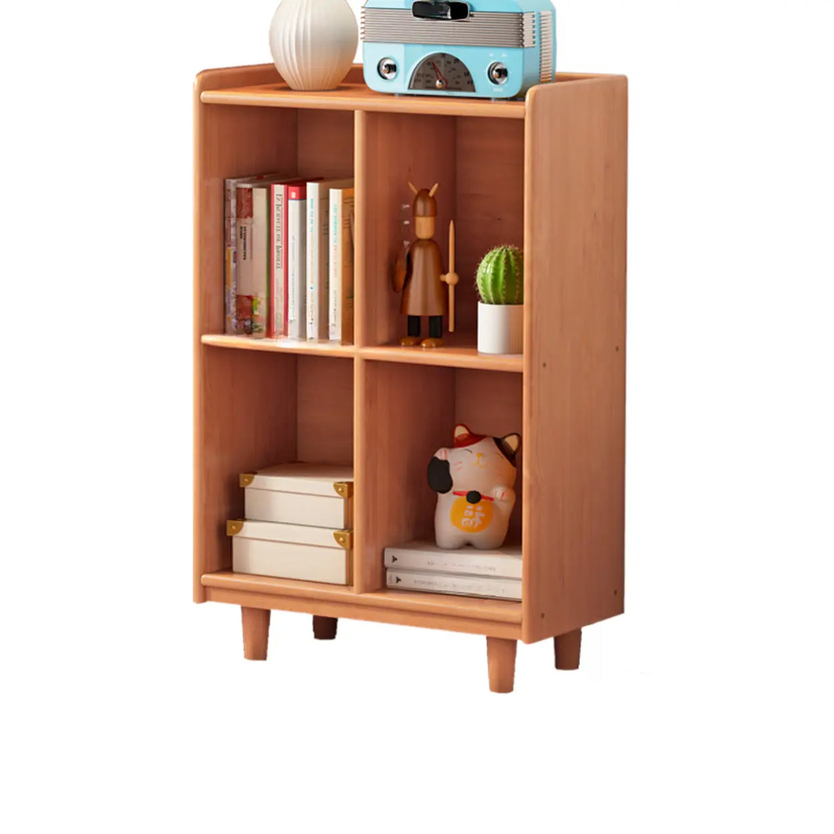 Casual Adjustable Shelves Wooden Closed Back Bookcase Image - 15