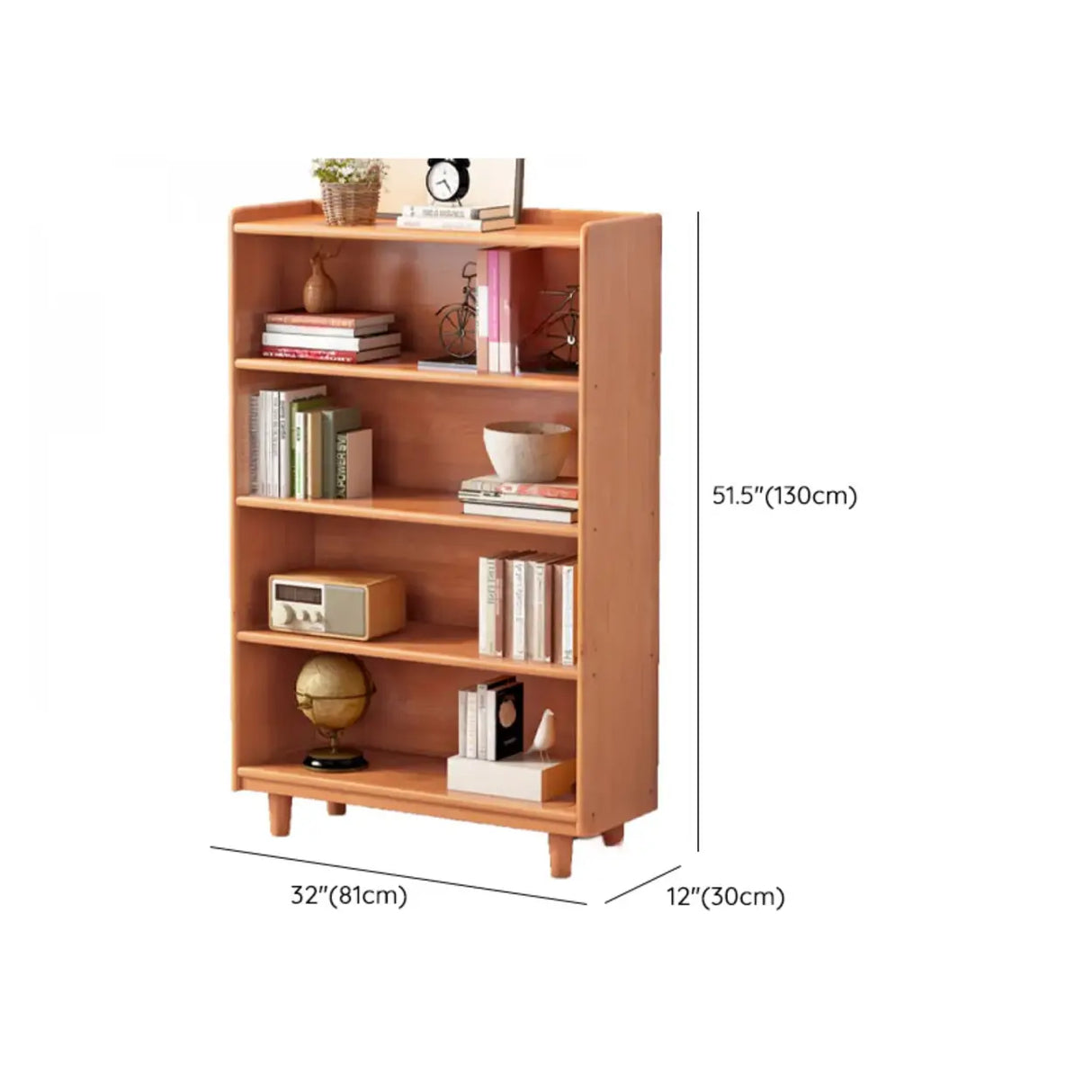 Casual Adjustable Shelves Wooden Closed Back Bookcase Image - 18