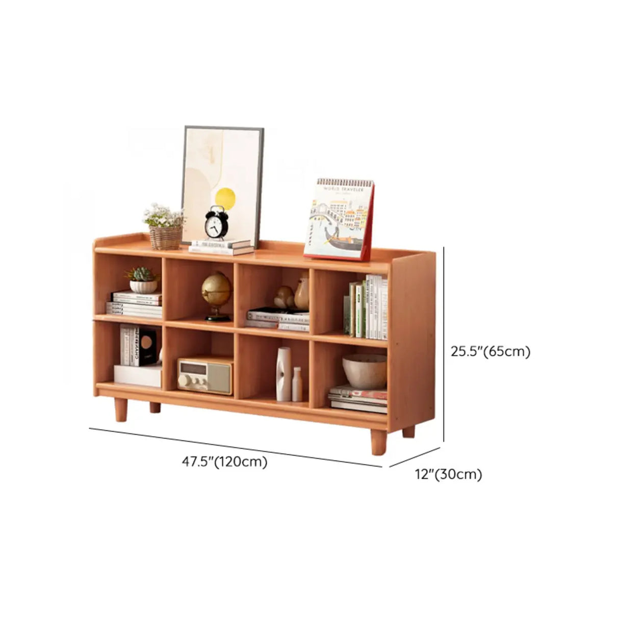 Casual Adjustable Shelves Wooden Closed Back Bookcase Image - 19