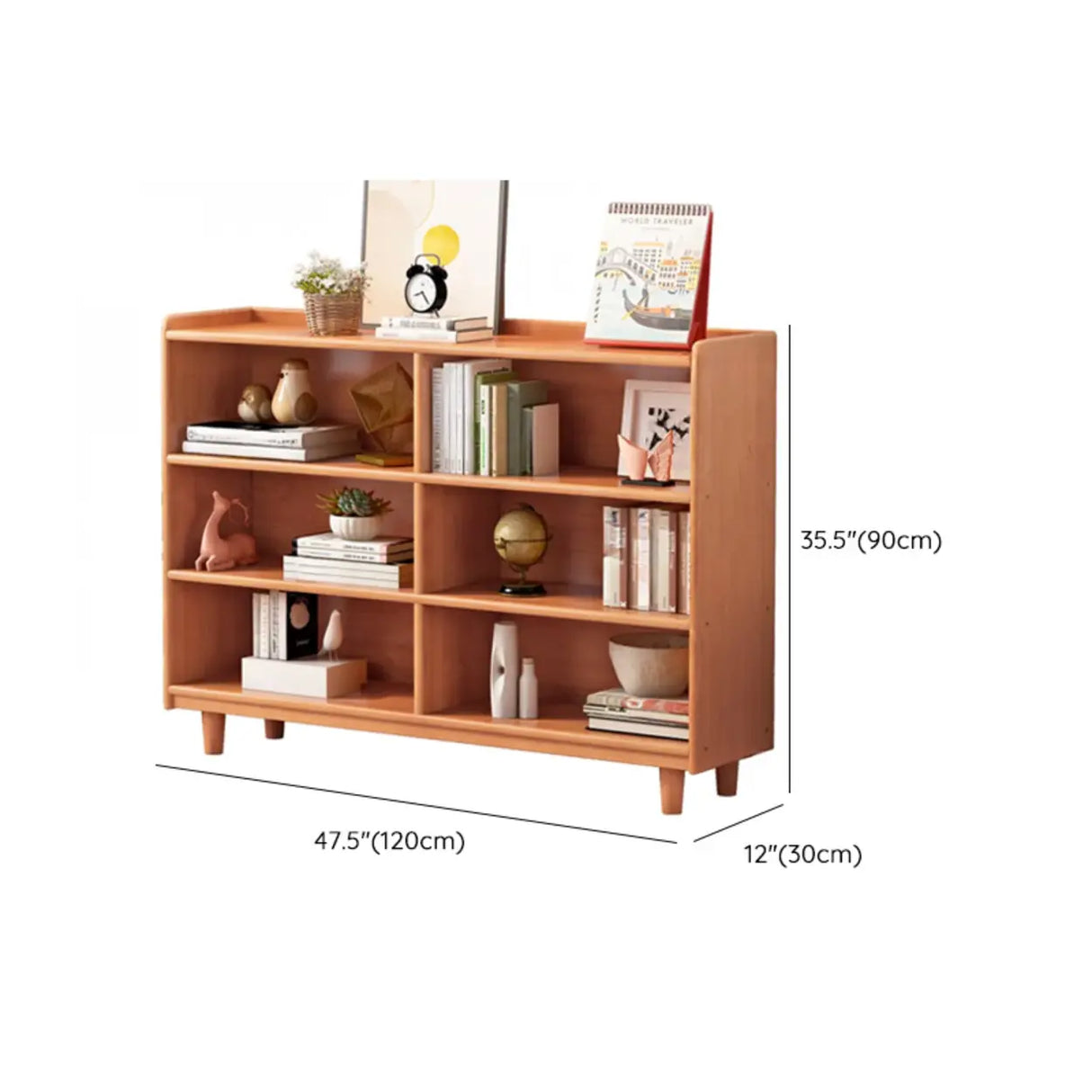 Casual Adjustable Shelves Wooden Closed Back Bookcase Image - 20