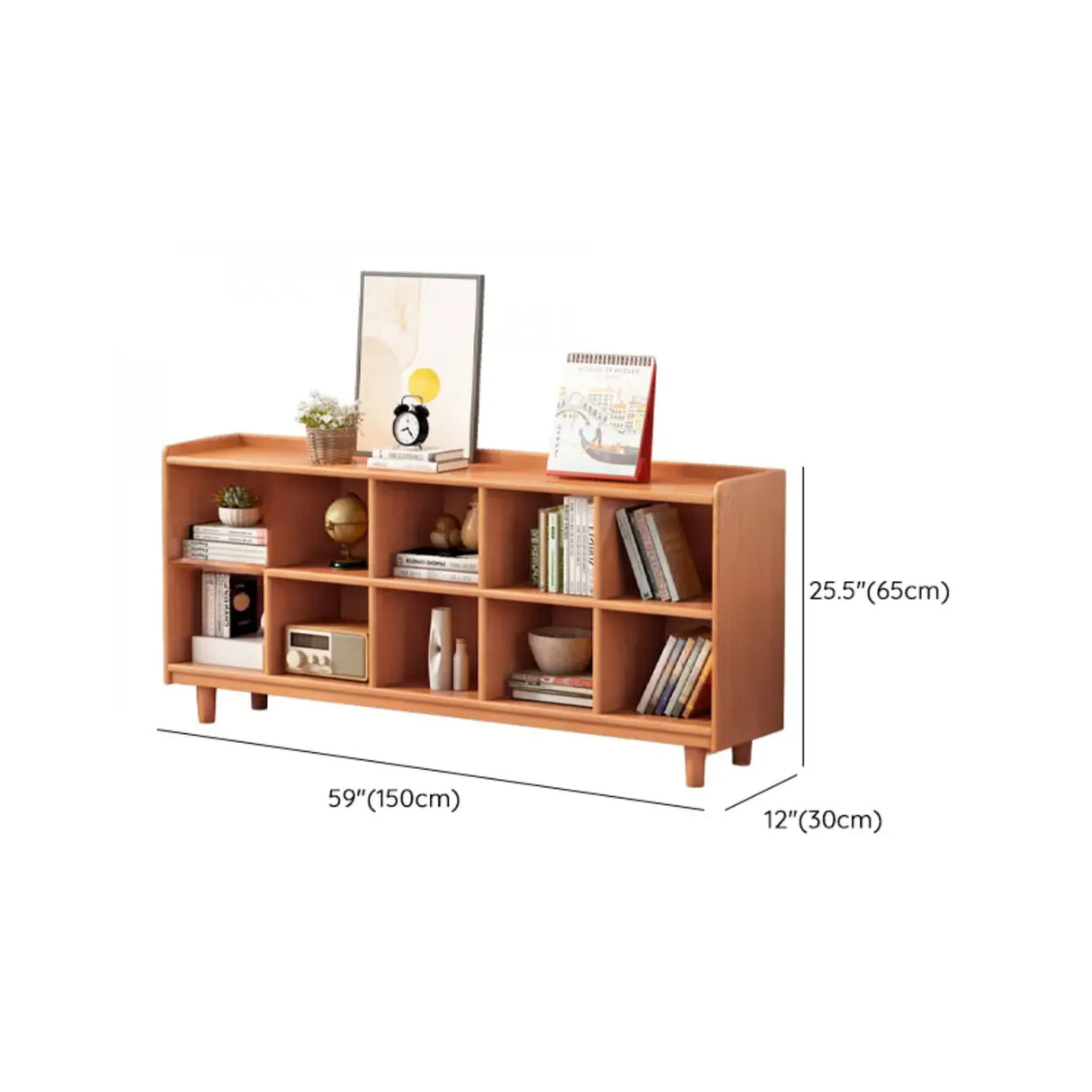 Casual Adjustable Shelves Wooden Closed Back Bookcase Image - 23
