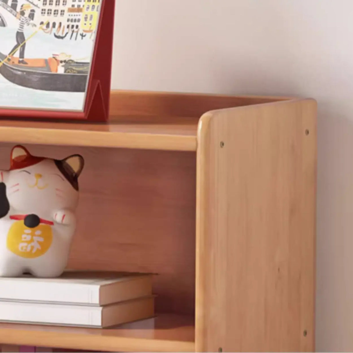 Casual Adjustable Shelves Wooden Closed Back Bookcase Image - 9