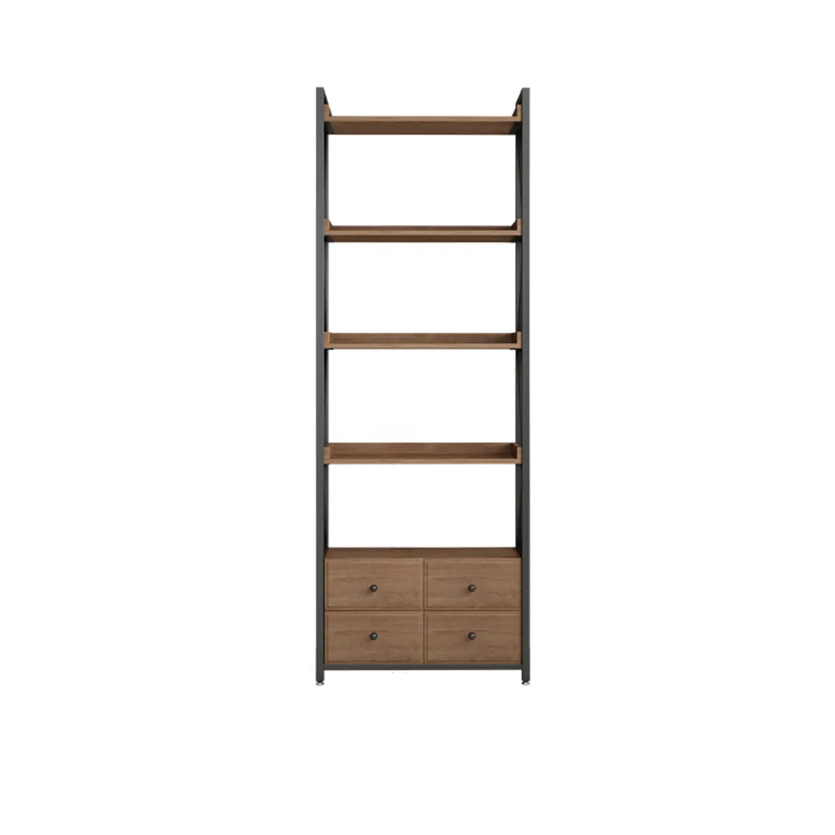 Casual Auburn Metal Frame Wooden Display Bookshelf Image - 4