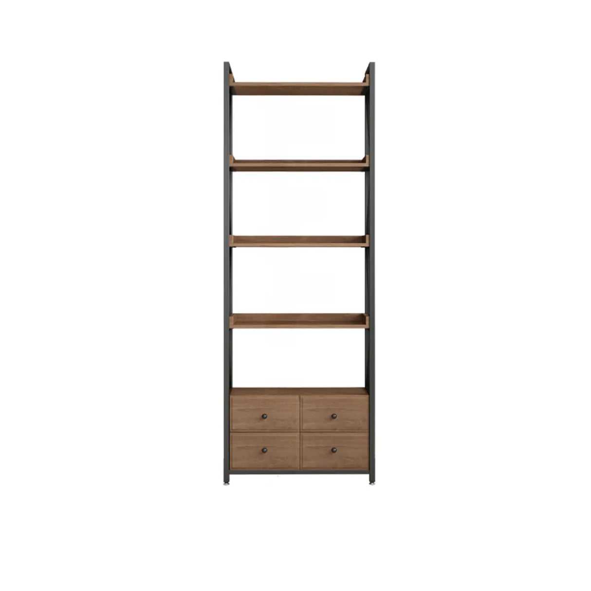 Casual Auburn Metal Frame Wooden Display Bookshelf Image - 8