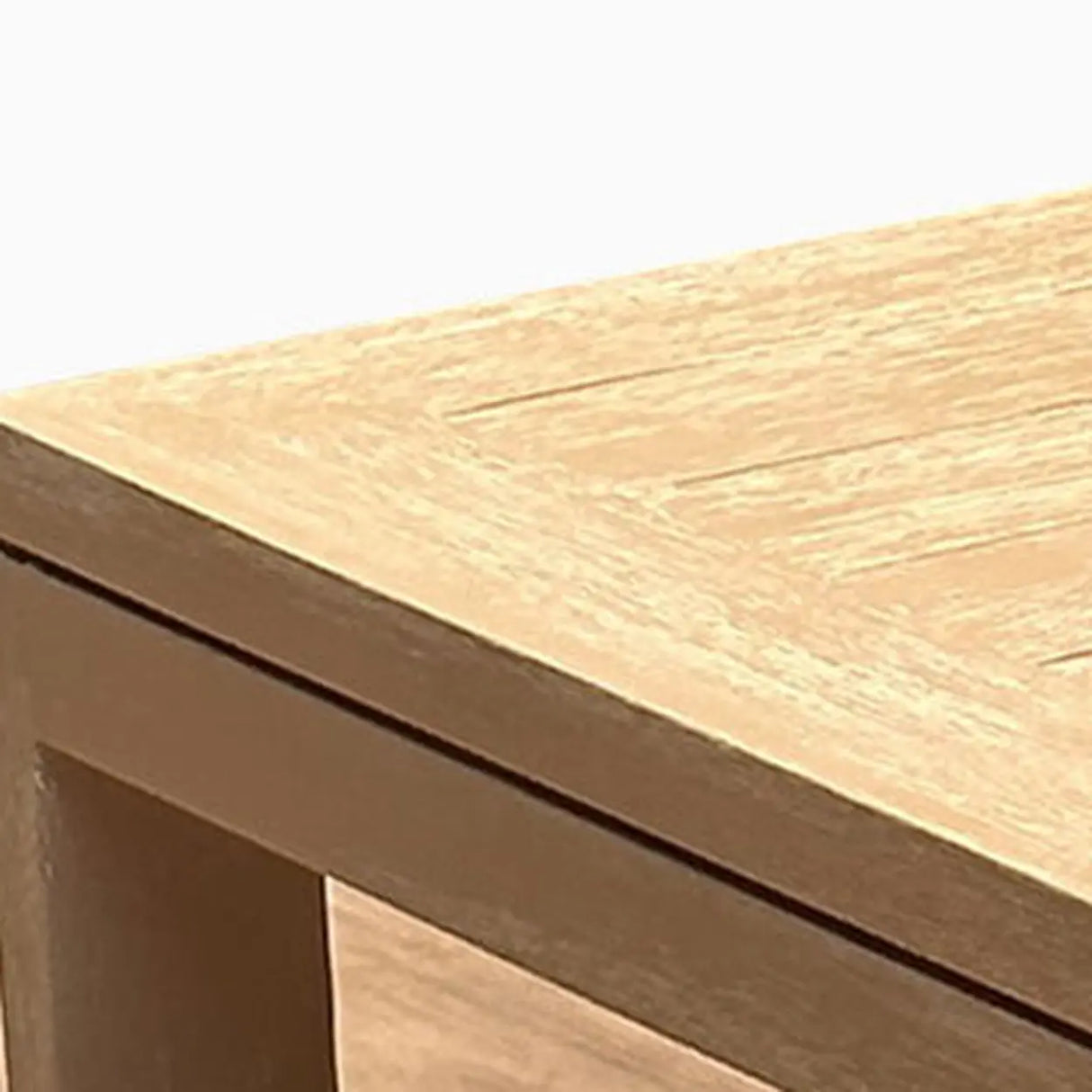 Casual Beige Outdoor Natural Wood Sectional Sofa Set Image - 5