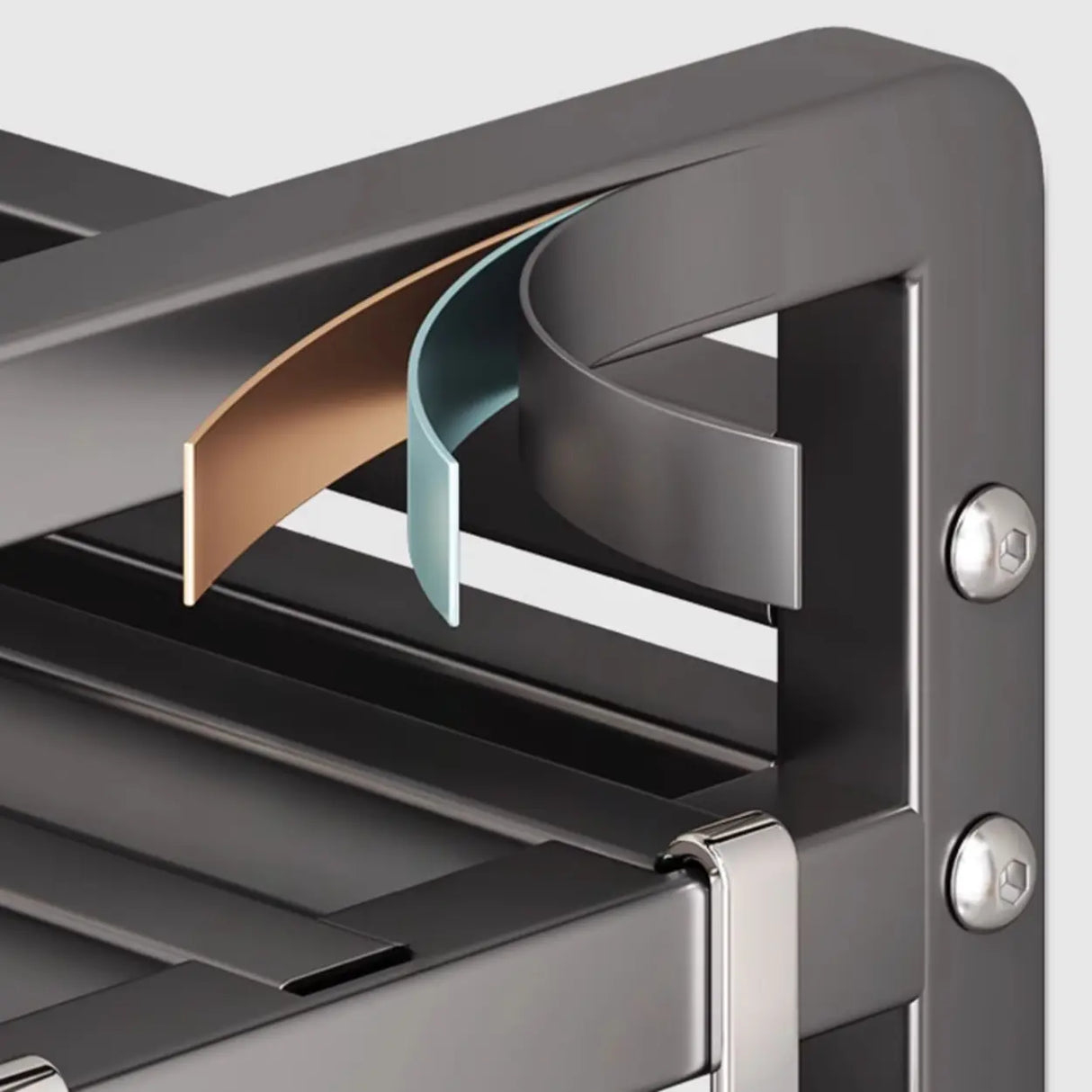 Casual Beige Steel Open Sliding Display Bookshelf Image - 10