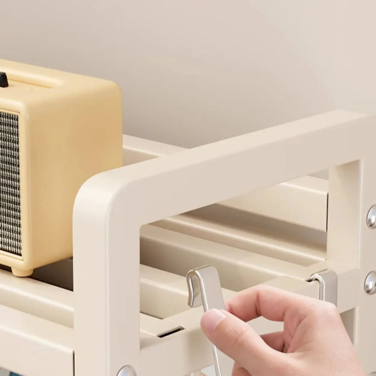 Casual Beige Steel Open Sliding Display Bookshelf Image - 11