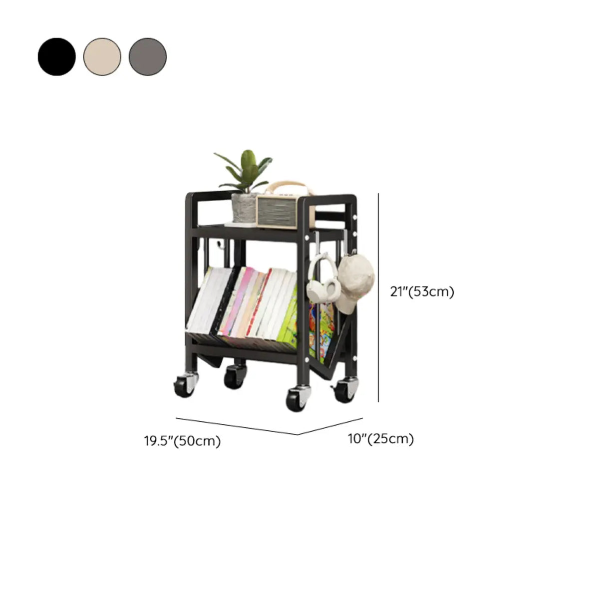 Casual Beige Steel Open Sliding Display Bookshelf Image - 51