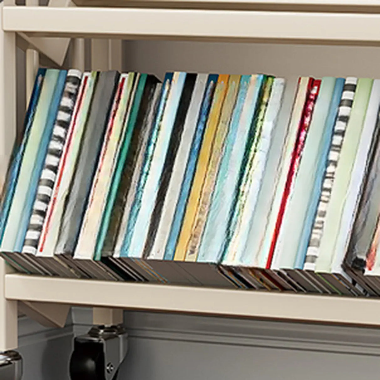 Casual Beige Steel Open Sliding Display Bookshelf Image - 5