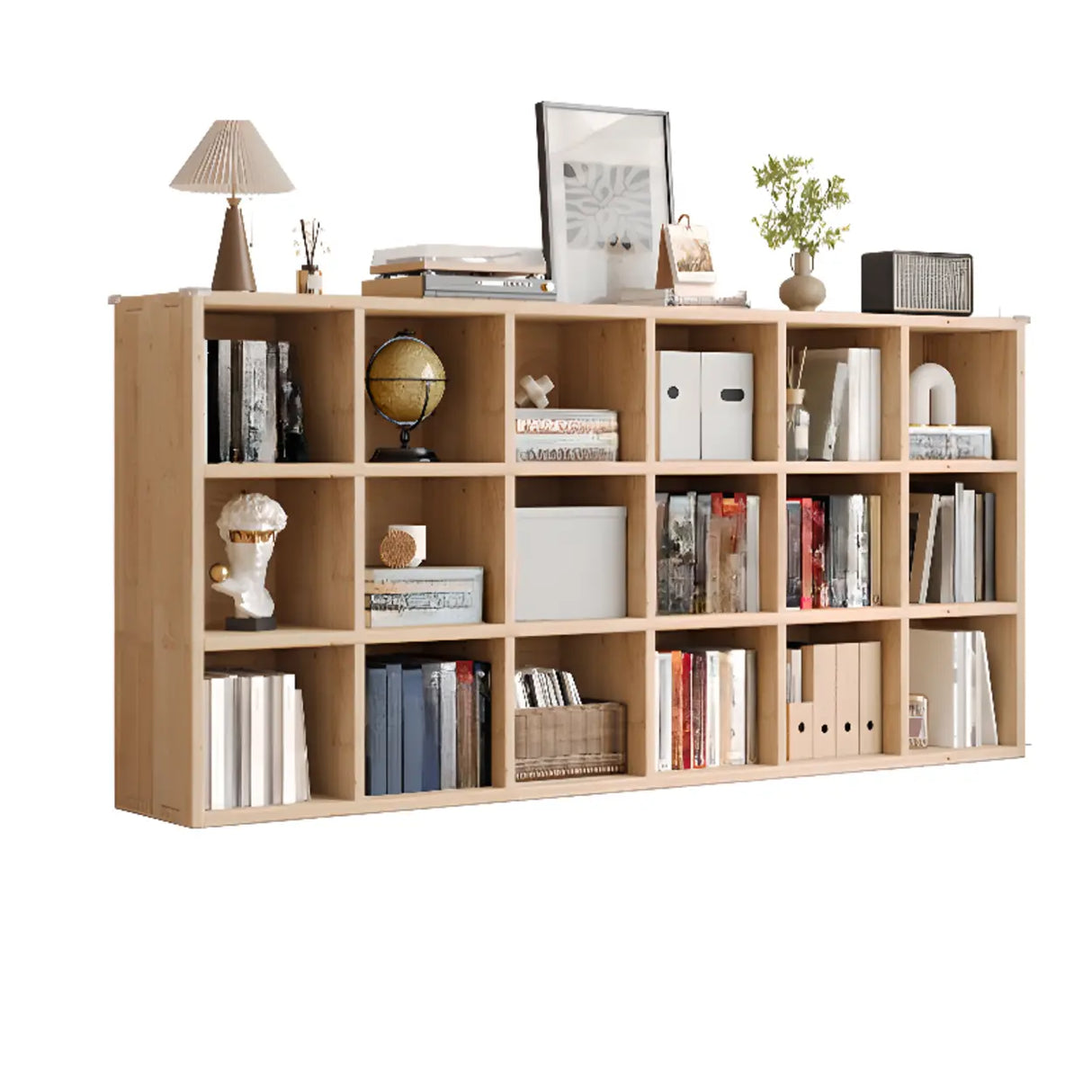 Casual Horizontal Wooden Closed Back Short Bookcase Image - 21
