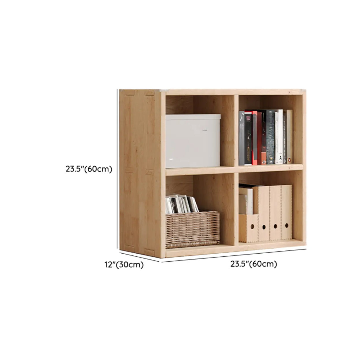 Casual Horizontal Wooden Closed Back Short Bookcase