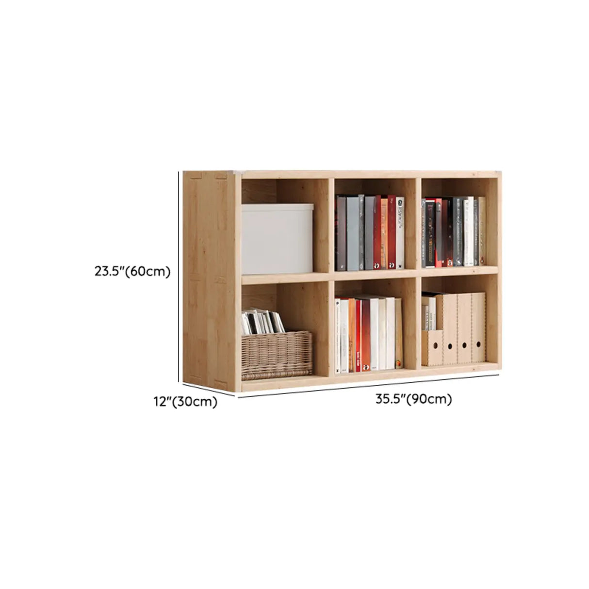 Casual Horizontal Wooden Closed Back Short Bookcase Image - 27