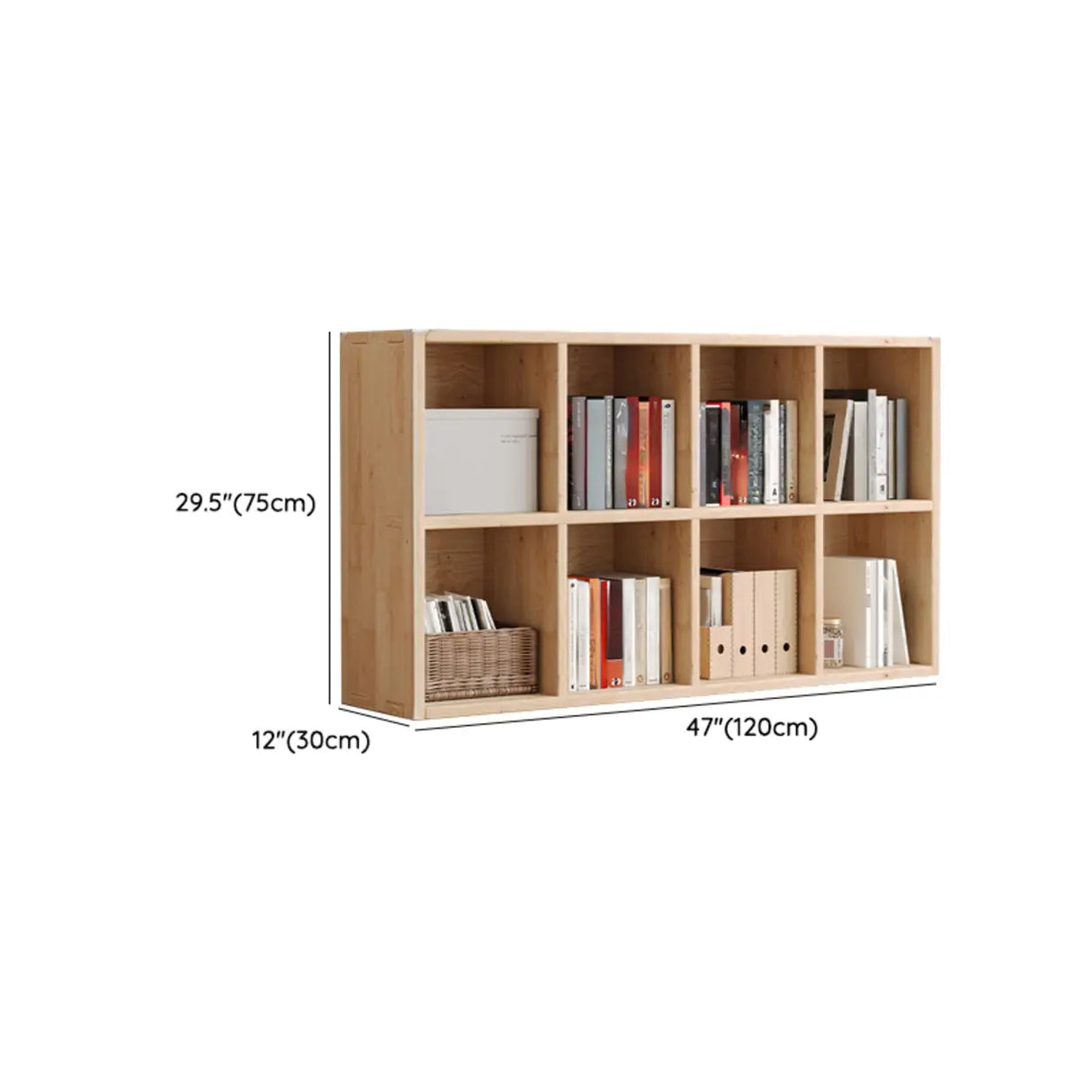 Casual Horizontal Wooden Closed Back Short Bookcase Image - 28
