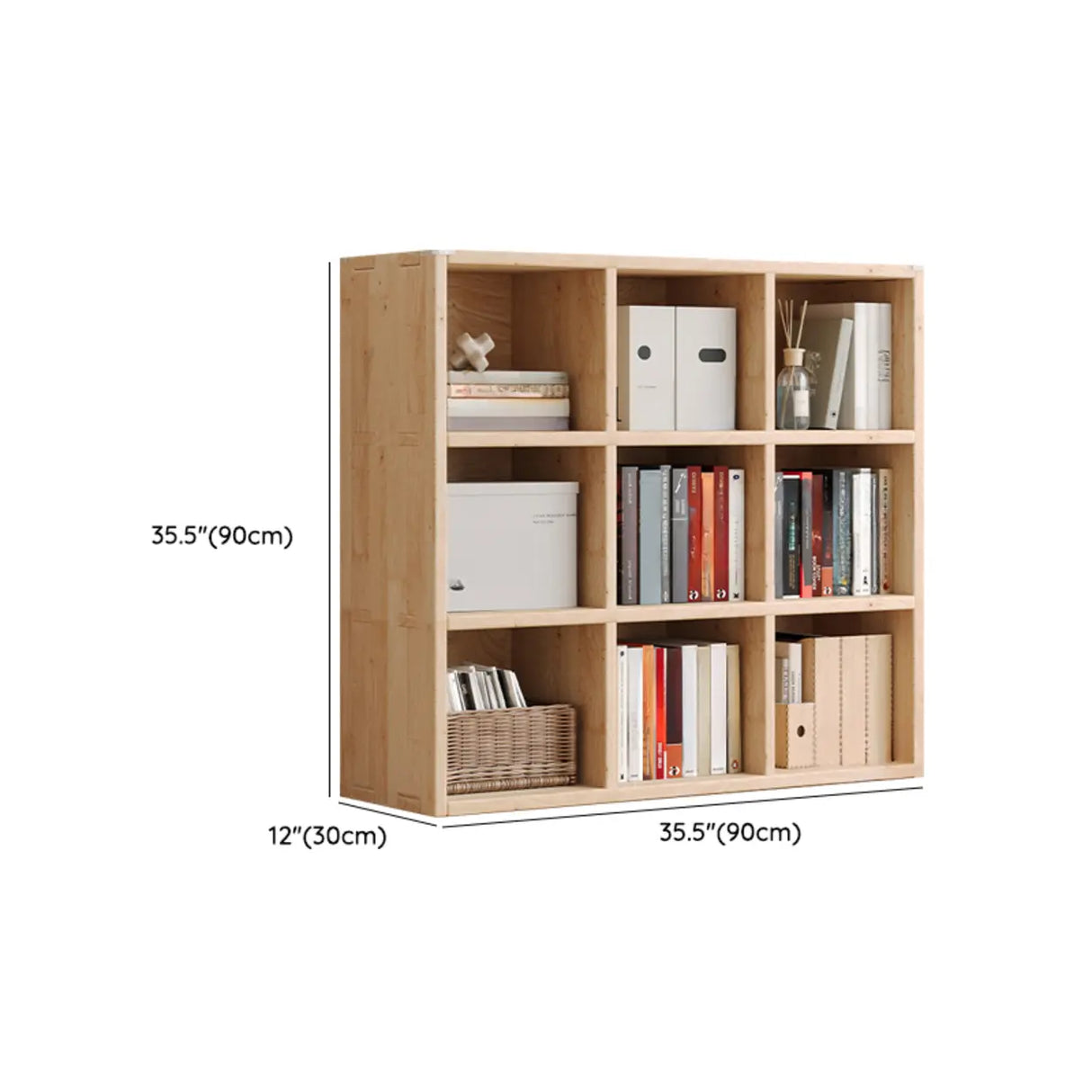 Casual Horizontal Wooden Closed Back Short Bookcase Image - 30