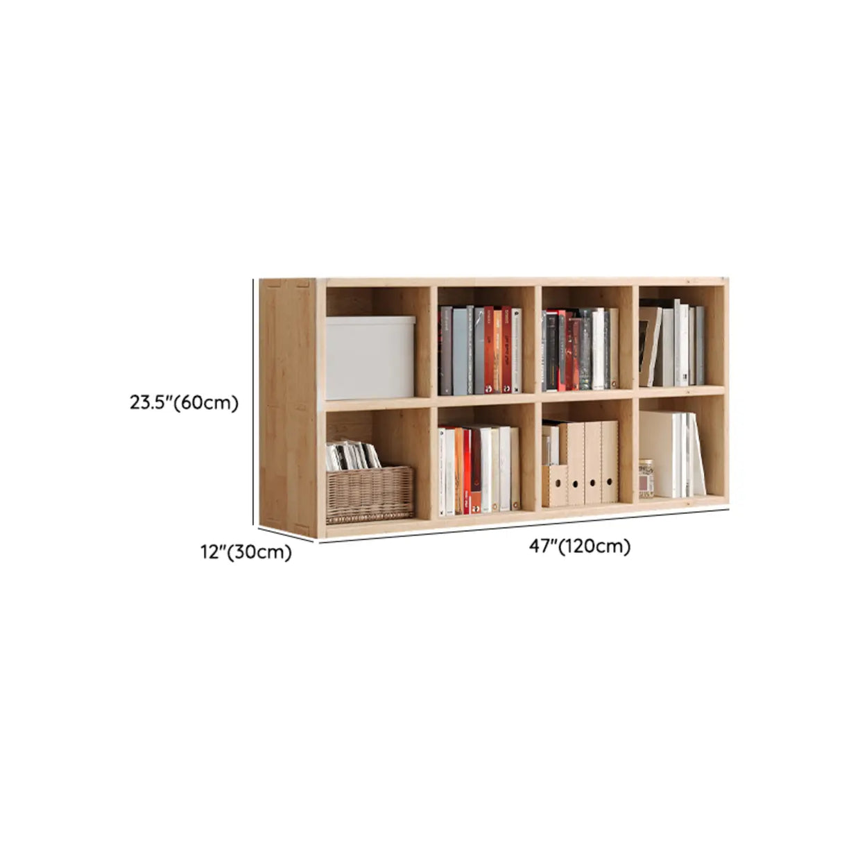 Casual Horizontal Wooden Closed Back Short Bookcase Image - 33