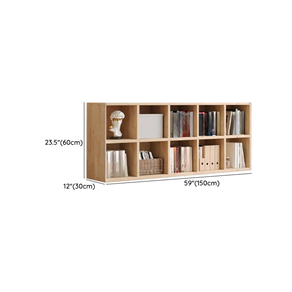 Casual Horizontal Wooden Closed Back Short Bookcase Image - 34