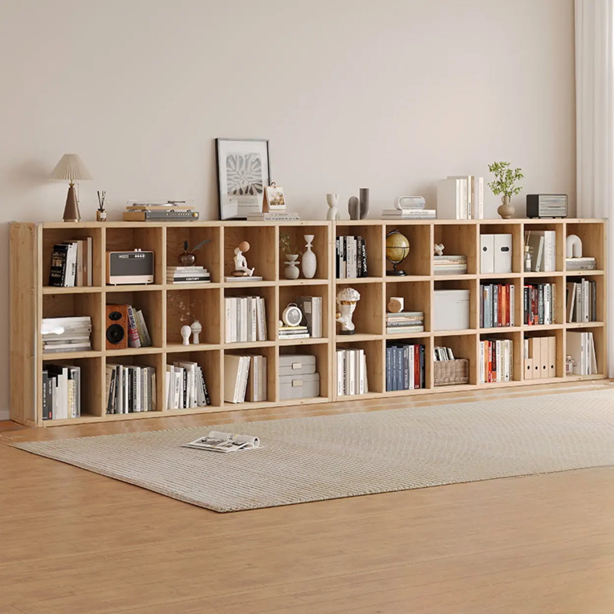 Casual Horizontal Wooden Closed Back Short Bookcase Image - 4