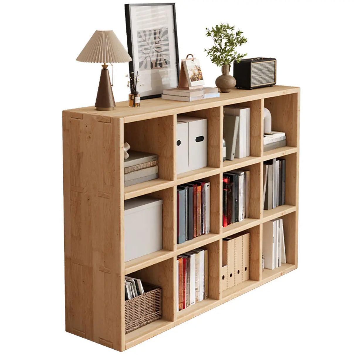 Casual Horizontal Wooden Closed Back Short Bookcase Image - 5