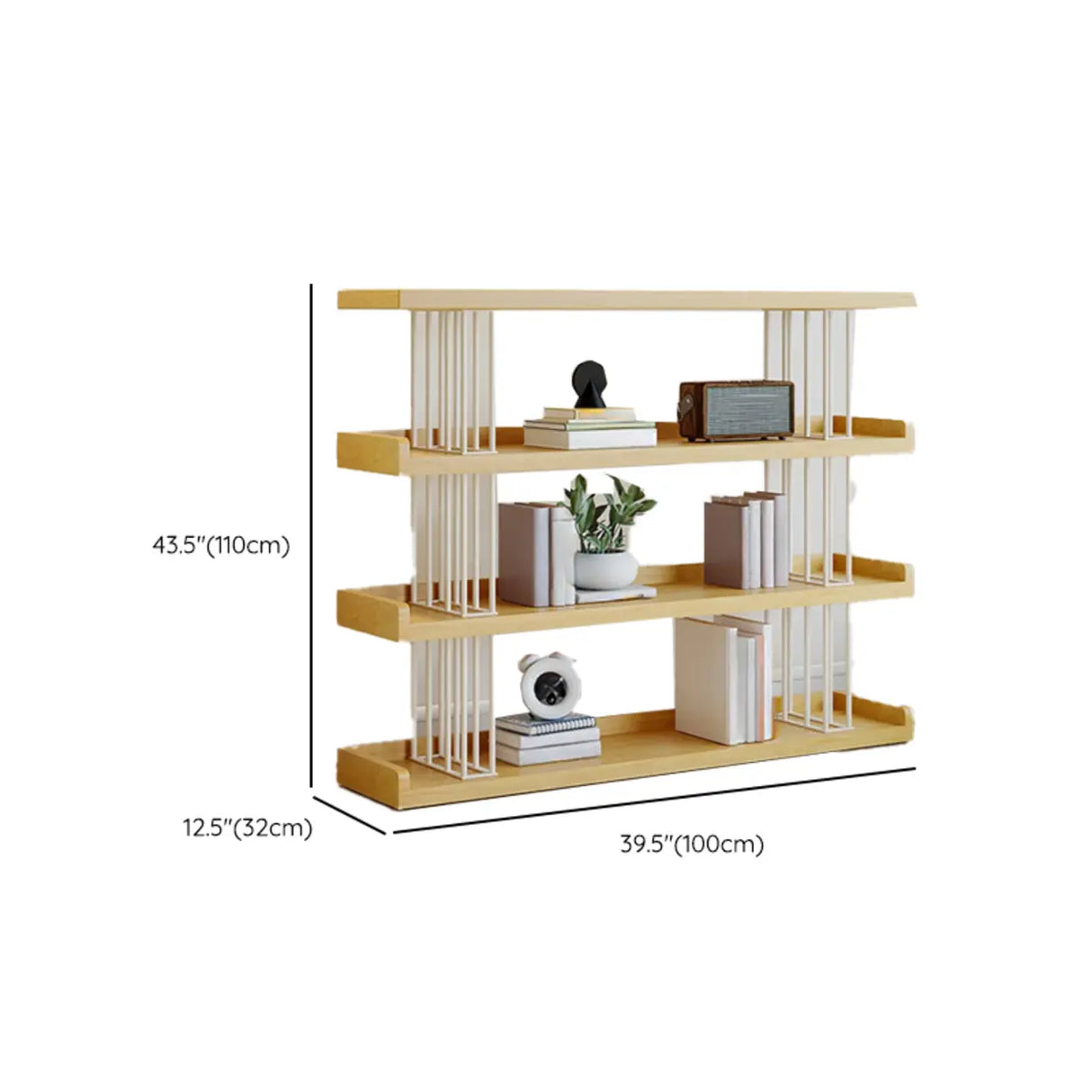 Casual Open Back Pine Metal Frame Display Bookcase Image - 26