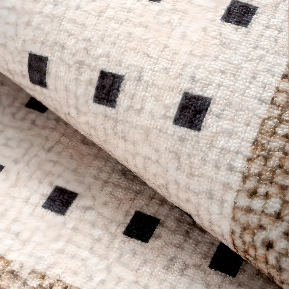 Casual Rectangle Polyester Apricot Anti-Slip Area Rug Image - 8