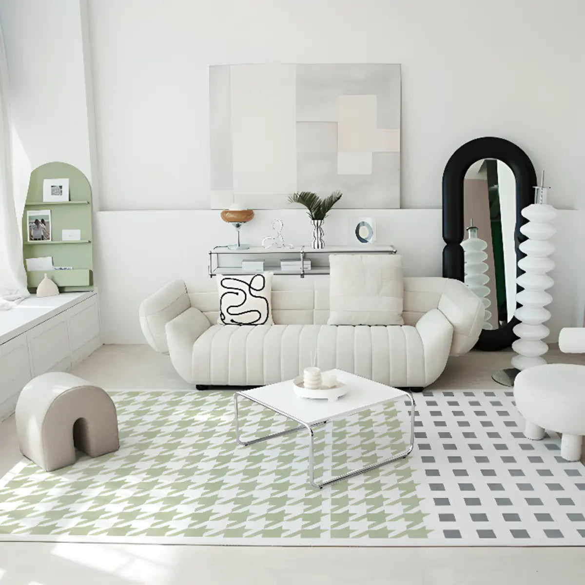 Casual Rectangular Floral Pattern Anti-Slip Area Rug Image - 4