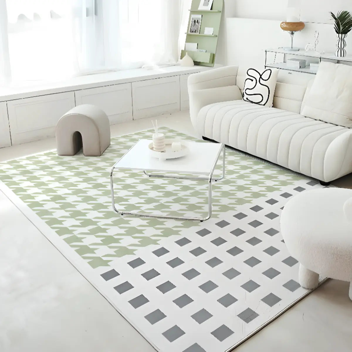 Casual Rectangular Floral Pattern Anti-Slip Area Rug Image - 6