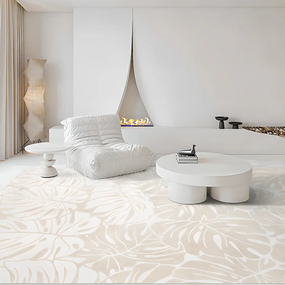 Casual Rectangular Floral Pattern Anti-Slip Area Rug Image - 7