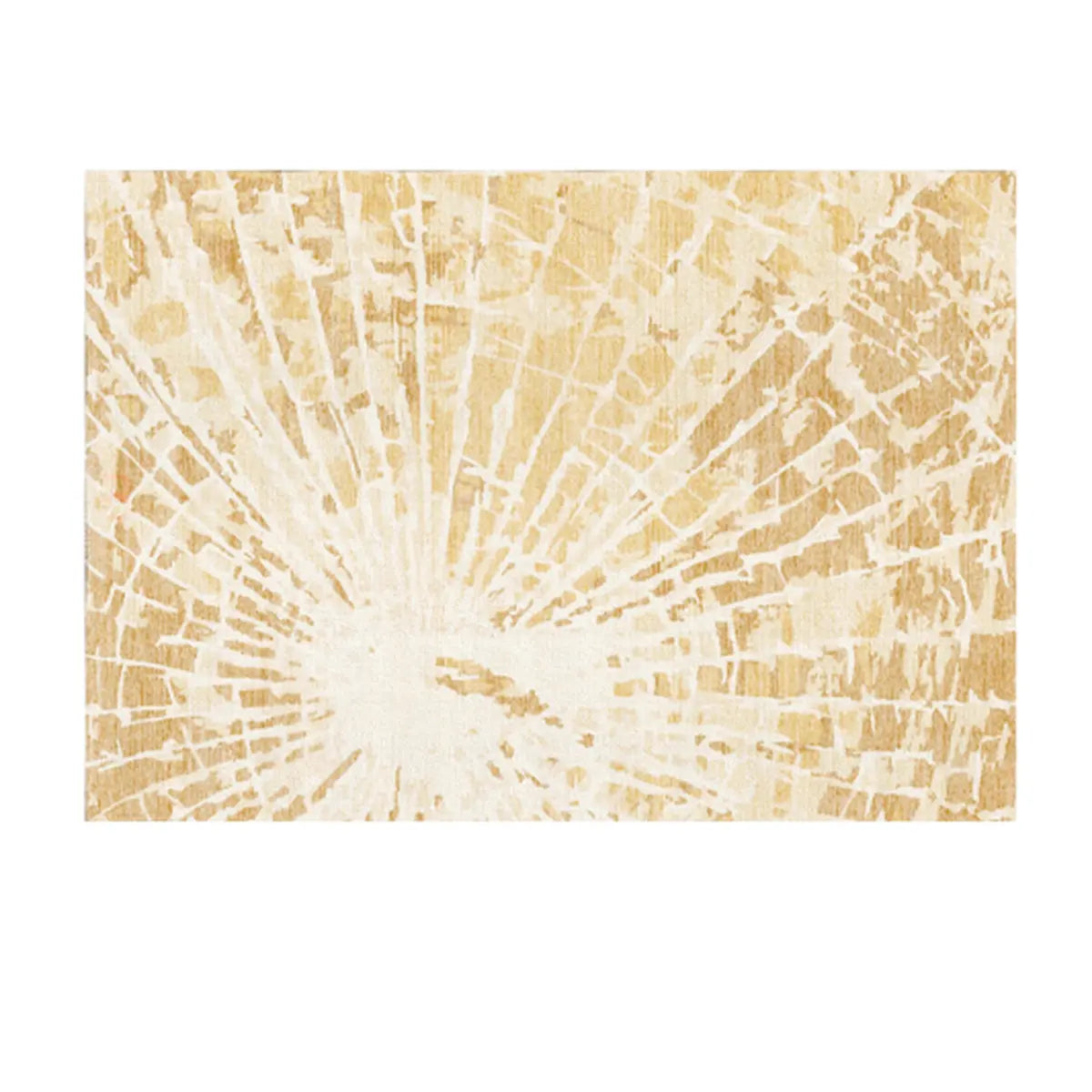 Casual Rectangular Sunburst Pattern Yellow Area Rug Image - 2