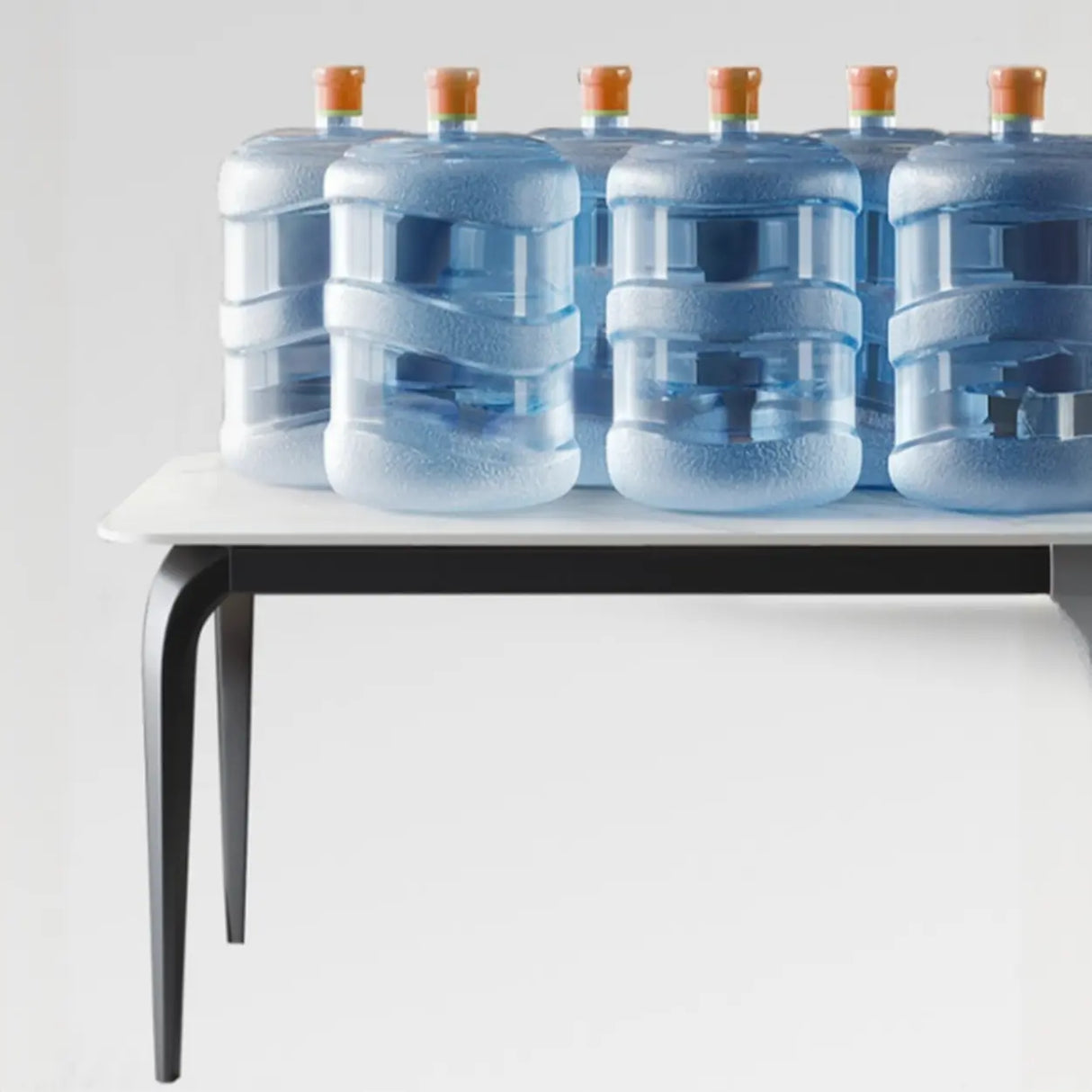 Casual Round Marble Dining Table White Self-Storing Leaf Image - 5