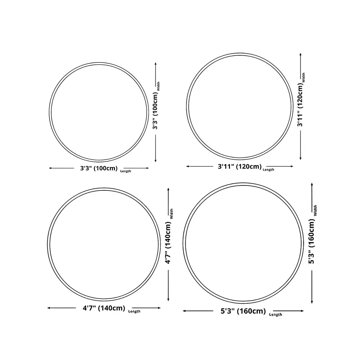 Casual Round Polyester Anti-Slip Backing Area Rug Image - 14