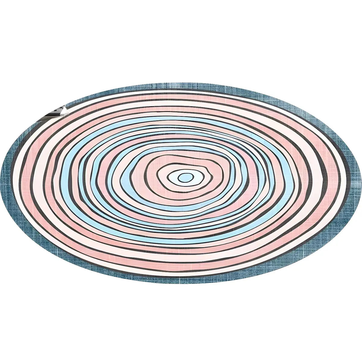 Casual Round Polyester Anti-Slip Backing Area Rug Image - 5