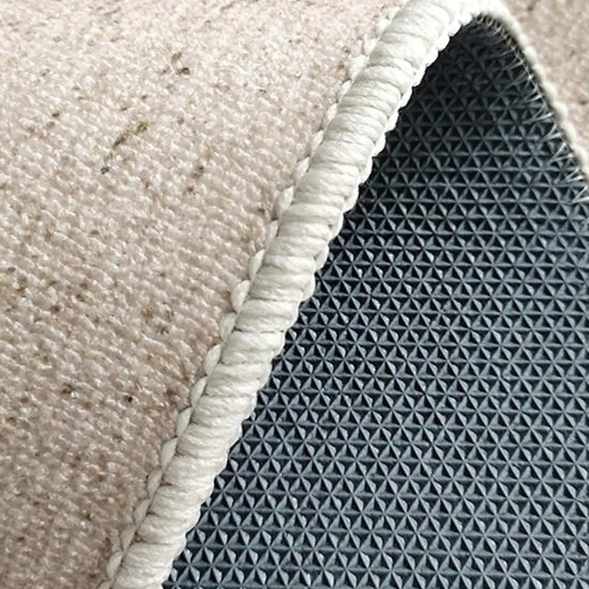 Casual Round Synthetic Beige Anti-Slip Area Rug Image - 4