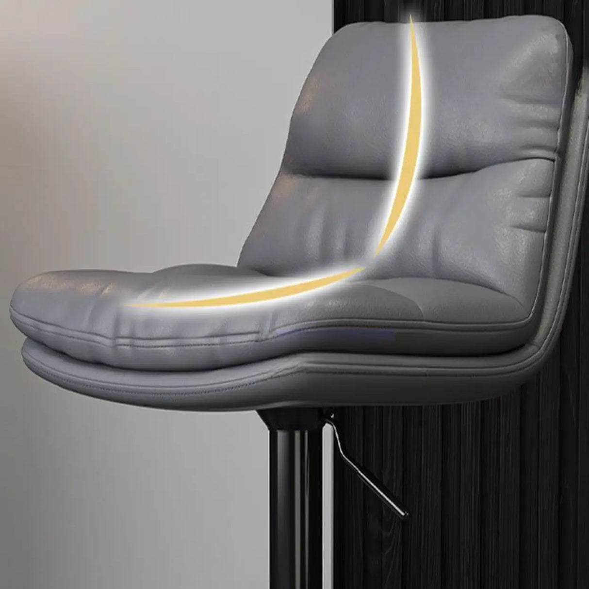 Casual Saddle Orange Leather Swivel Bar Stools with Back Image - 21