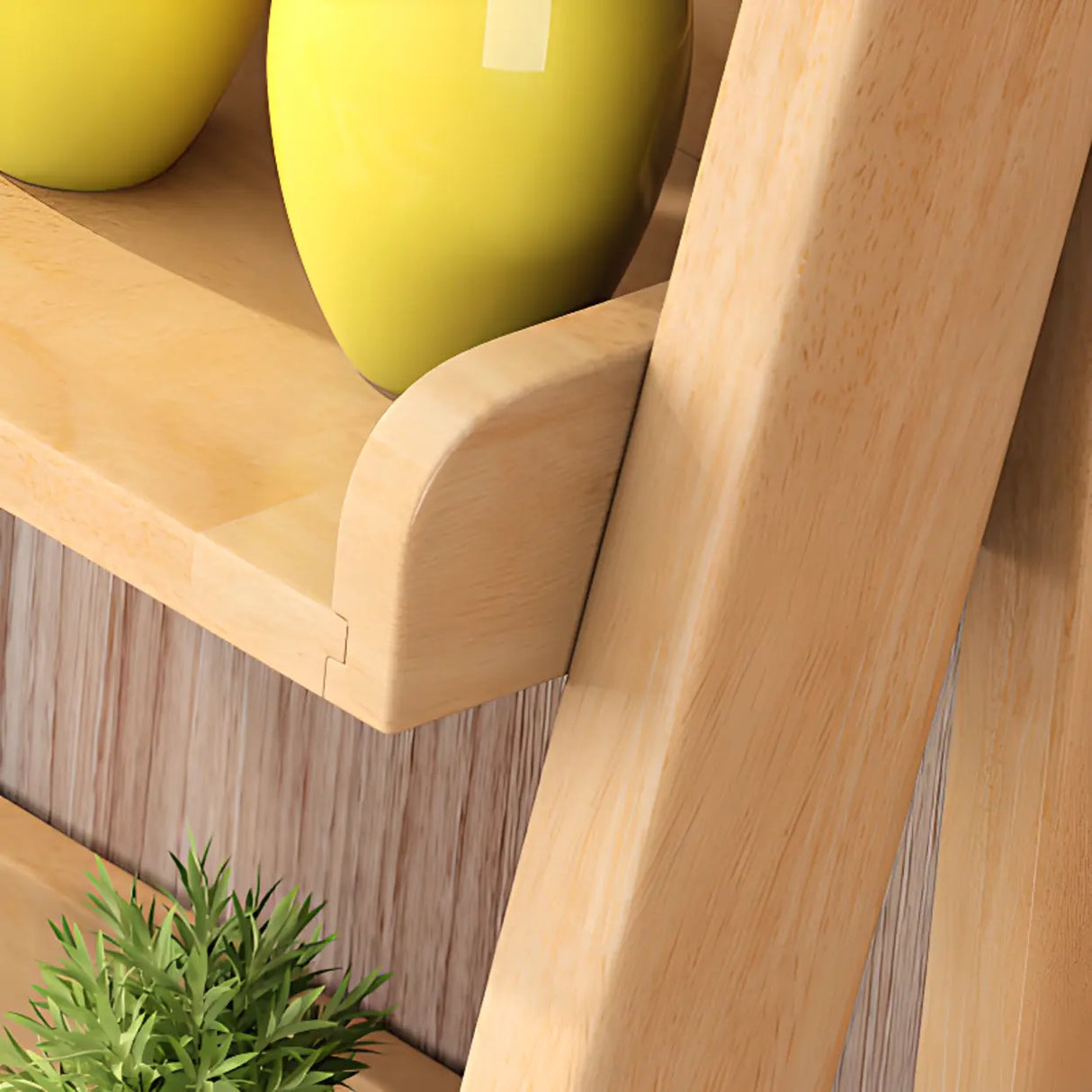 Casual Simple Open Back Wooden Ladder Display Bookshelf Image - 12