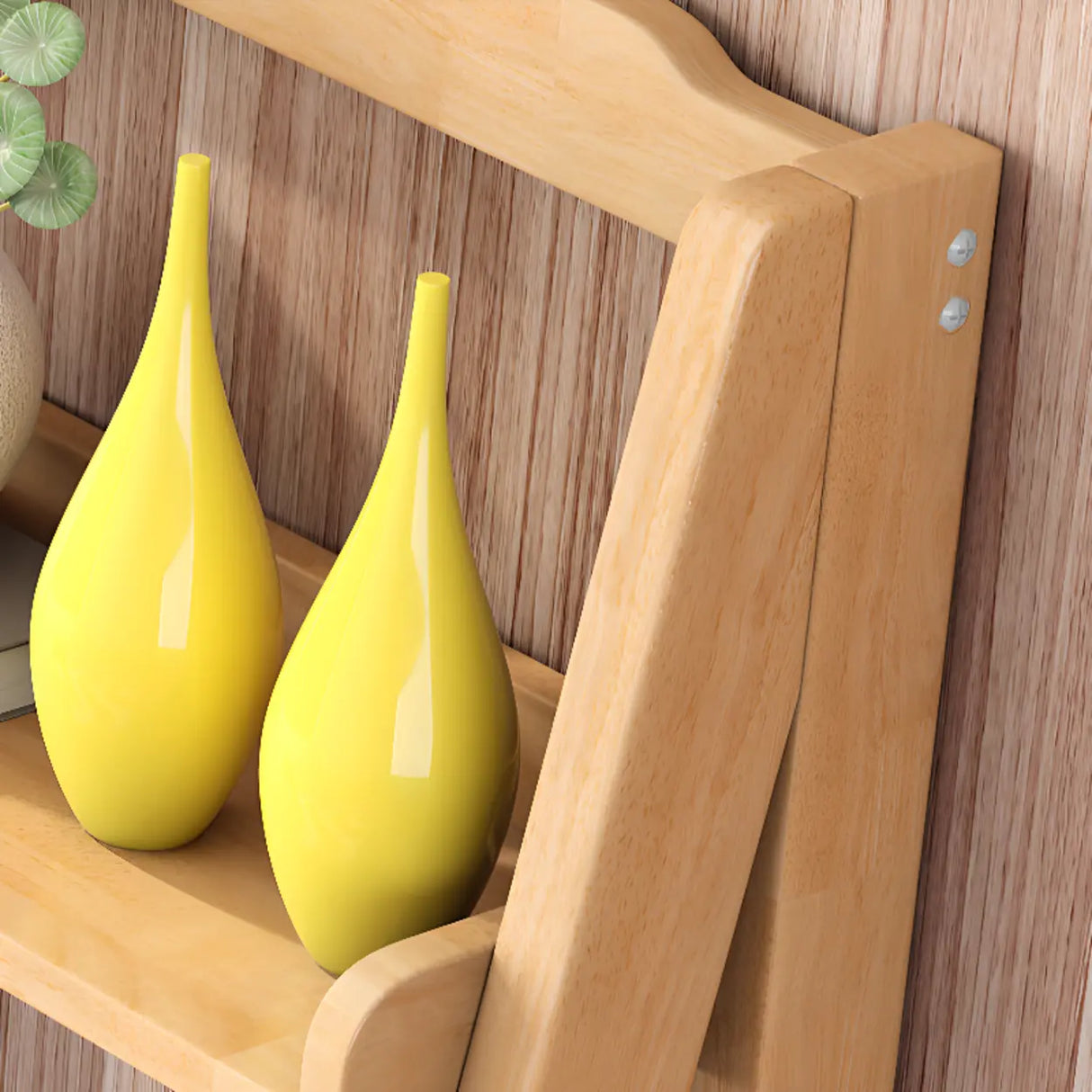 Casual Simple Open Back Wooden Ladder Display Bookshelf Image - 6