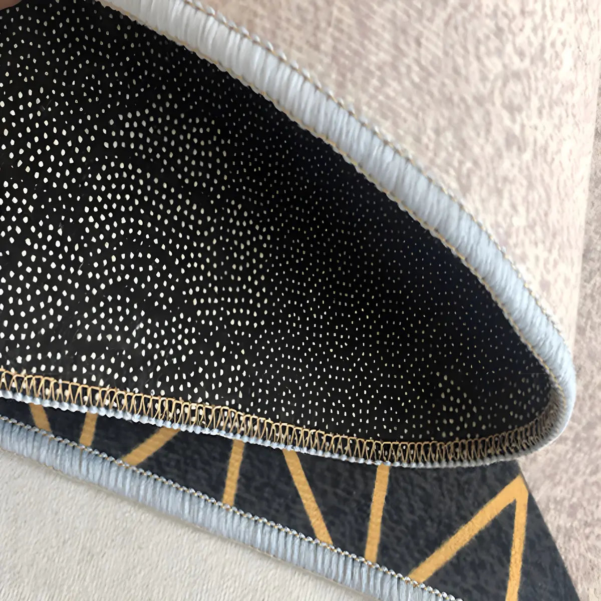 Casual Solid Color Apricot Round Polyester Area Rug Image - 11