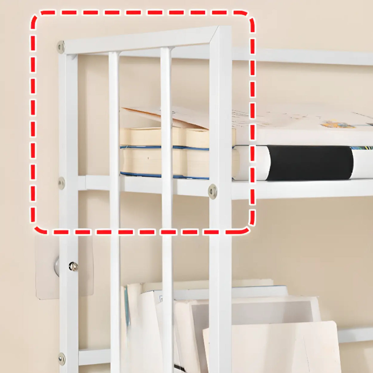 Casual Vertical Open Back Alloy Organizer Bookshelf Image - 14