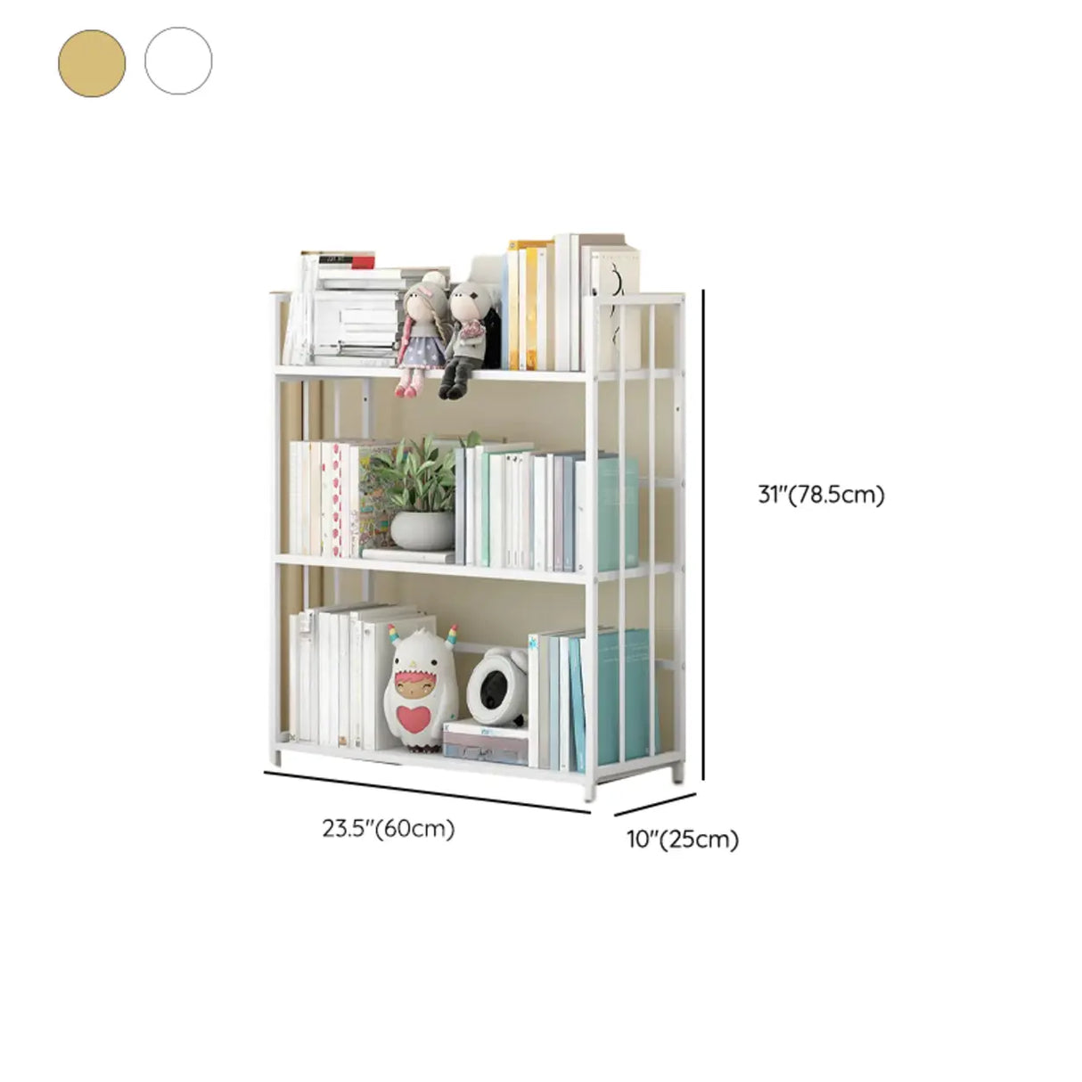 Casual Vertical Open Back Alloy Organizer Bookshelf