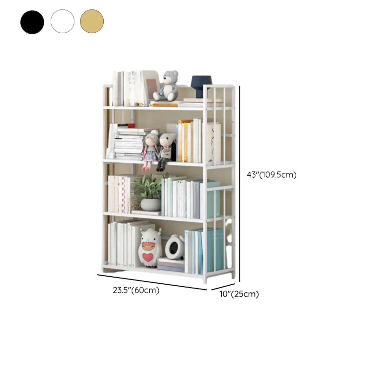 Casual Vertical Open Back Alloy Organizer Bookshelf Image - 18