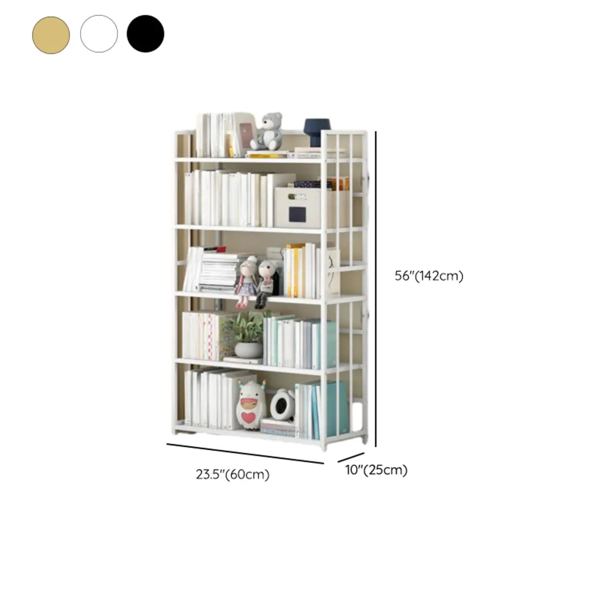 Casual Vertical Open Back Alloy Organizer Bookshelf Image - 19
