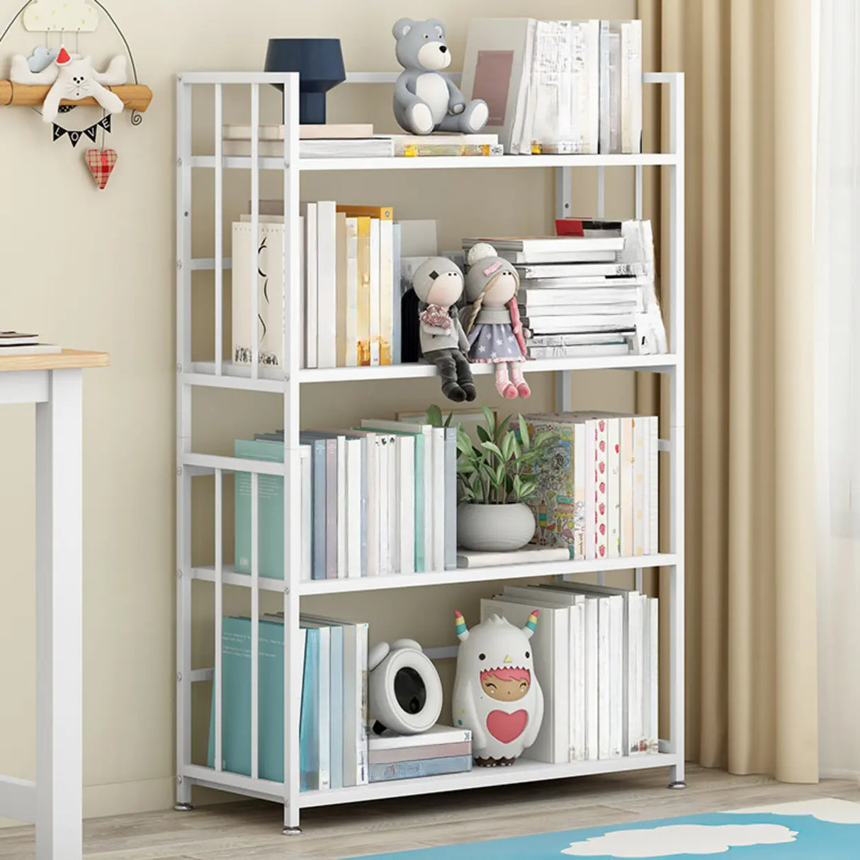 Casual Vertical Open Back Alloy Organizer Bookshelf Image - 2