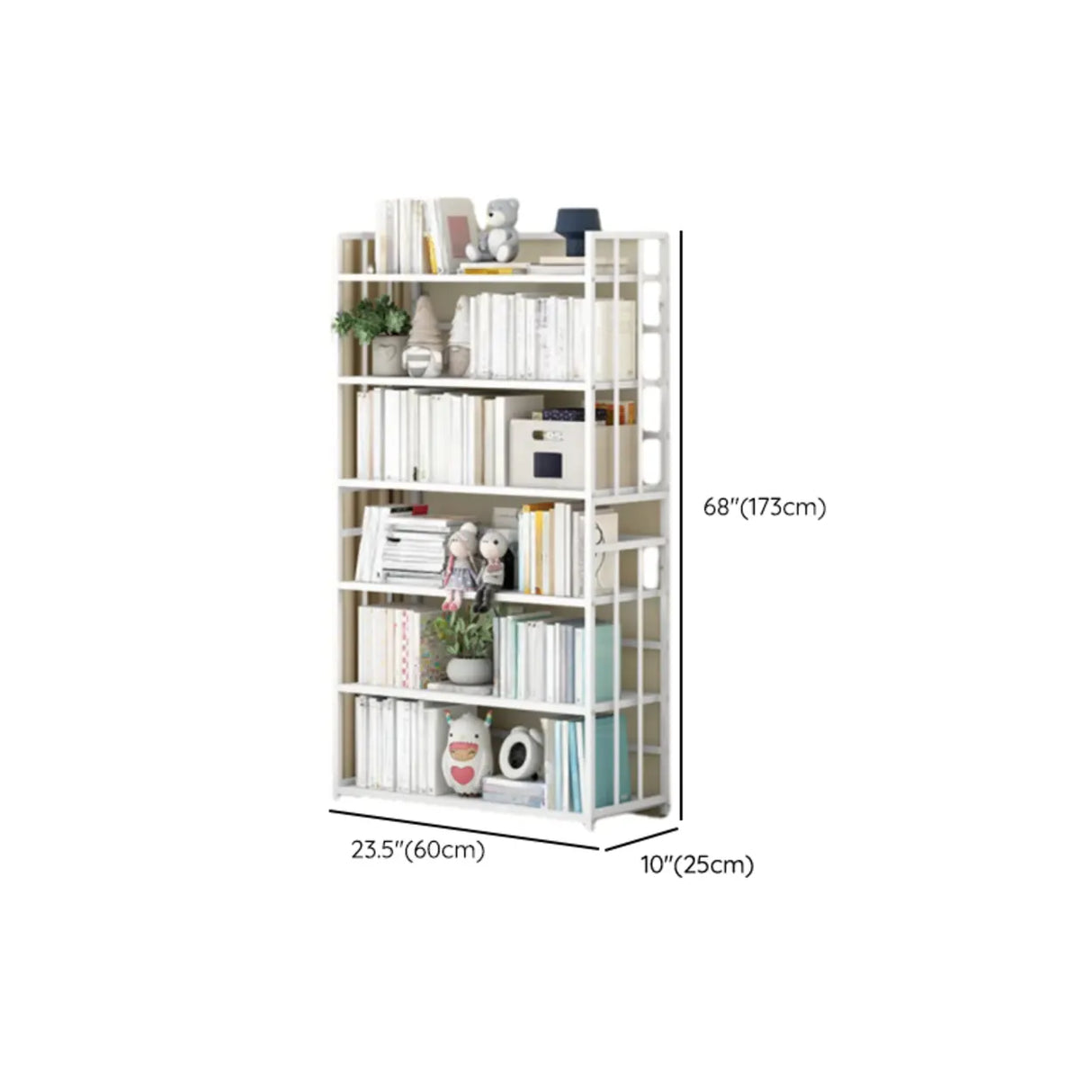 Casual Vertical Open Back Alloy Organizer Bookshelf Image - 20