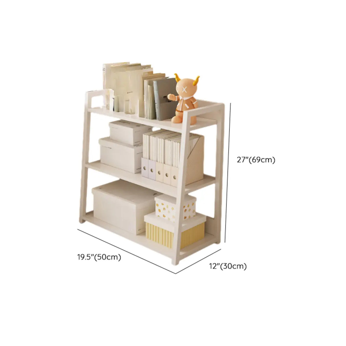 Casual White Alloy Ladder Shelf Storage Bookshelf Image - 17