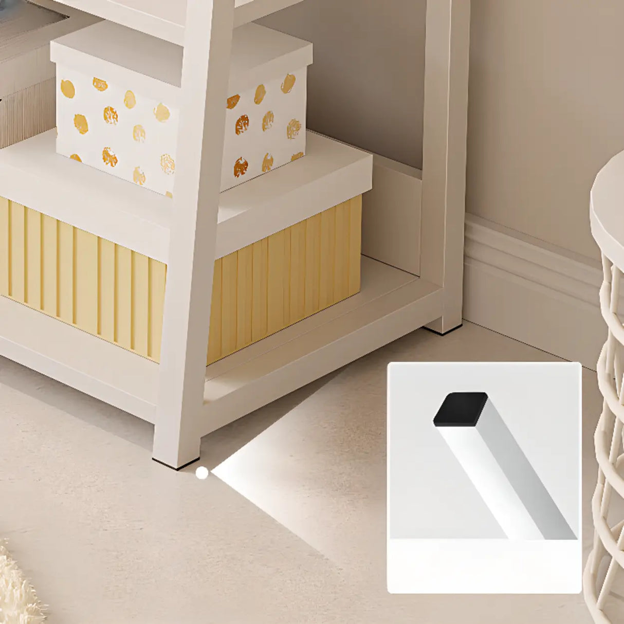 Casual White Alloy Ladder Shelf Storage Bookshelf Image - 6